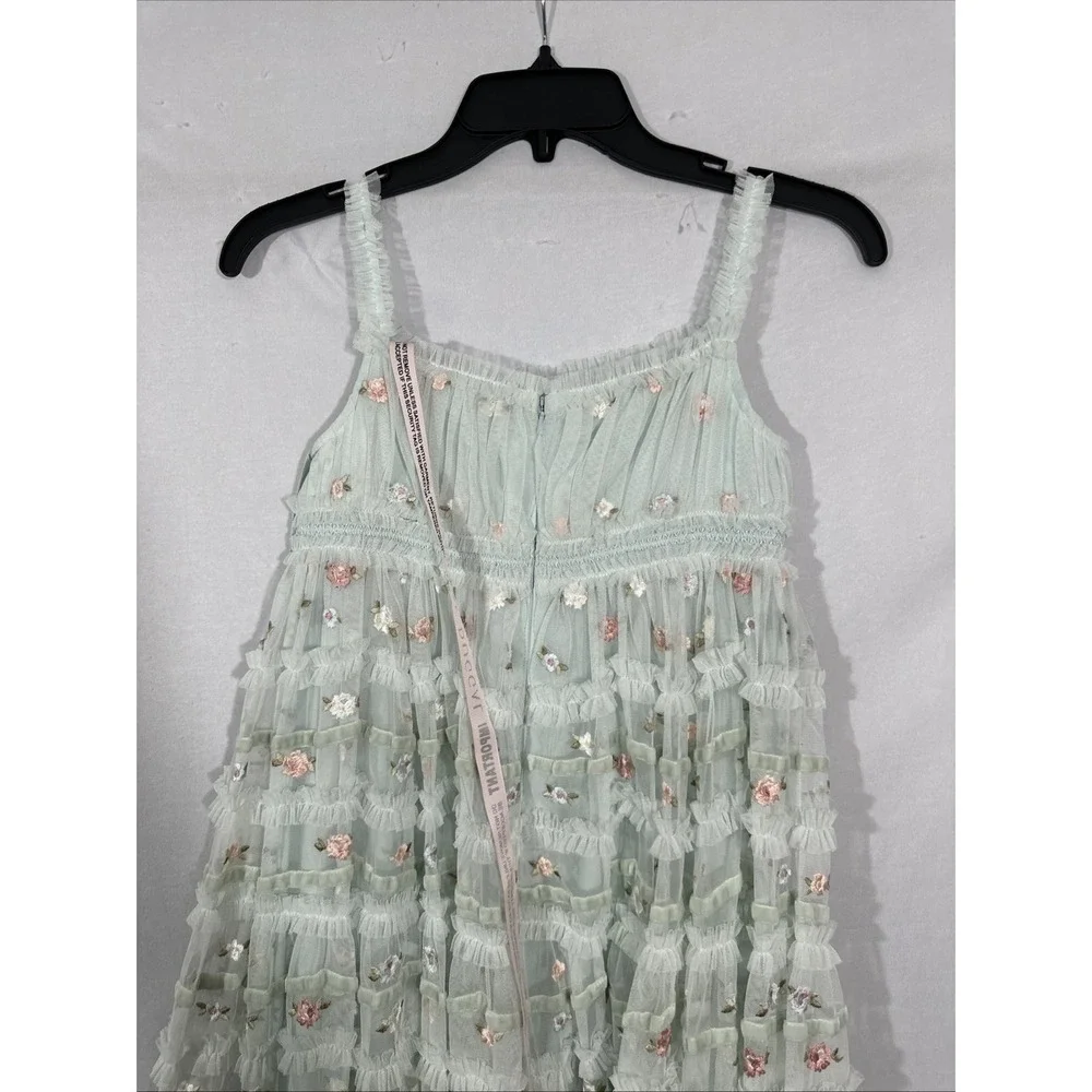 NWT Mac Duggal [Little Girls 10 ] 8217 RuffleEmbroidered Floral Long Dress J1945